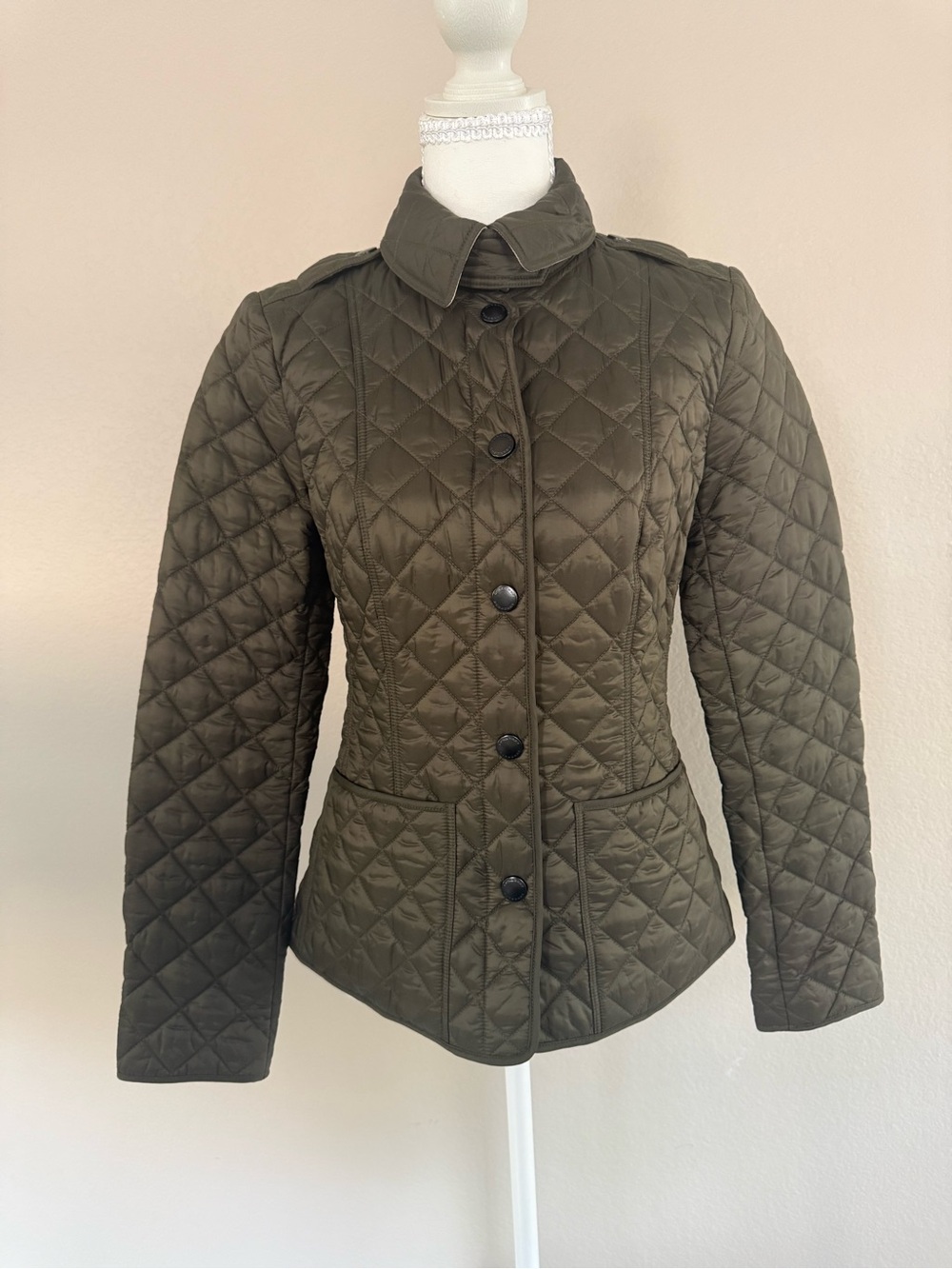 Burberry Quilted Olive Green Women's Jacket
